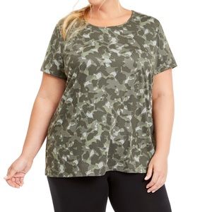 Ideology Woman’s Printed Keyhole Top Shirt Sz 3X